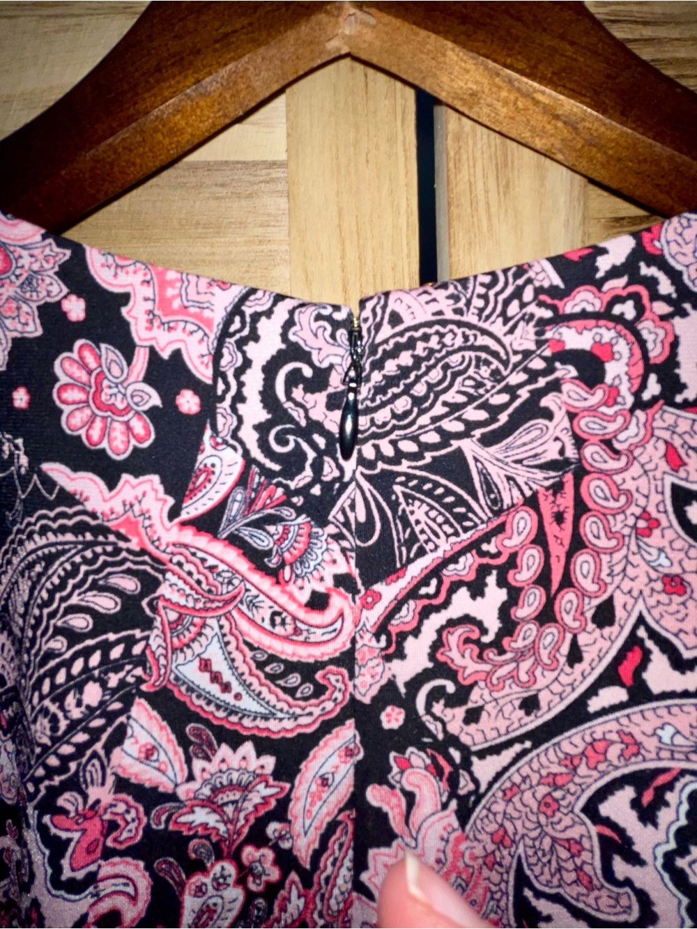 Michael Kors Paisley Print Shift Dress | 2X | Pink & Black Scoop Neck Plus Size - Picture 4 of 10